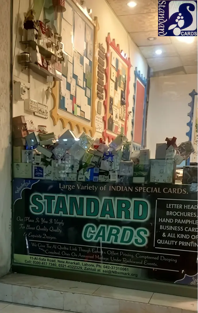 Standard Cards Lahore Shop Front - Best printing services in Lahore